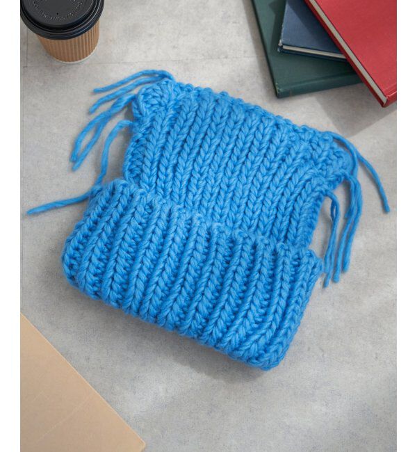 VENCE share style「ローゲージねこみみニット帽」|ニット帽|ブルー