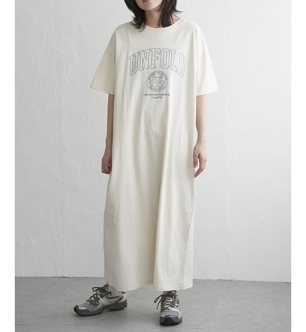 VENCE share style「刺繍カレッジTワンピース	」|ワンピース|アイボリー