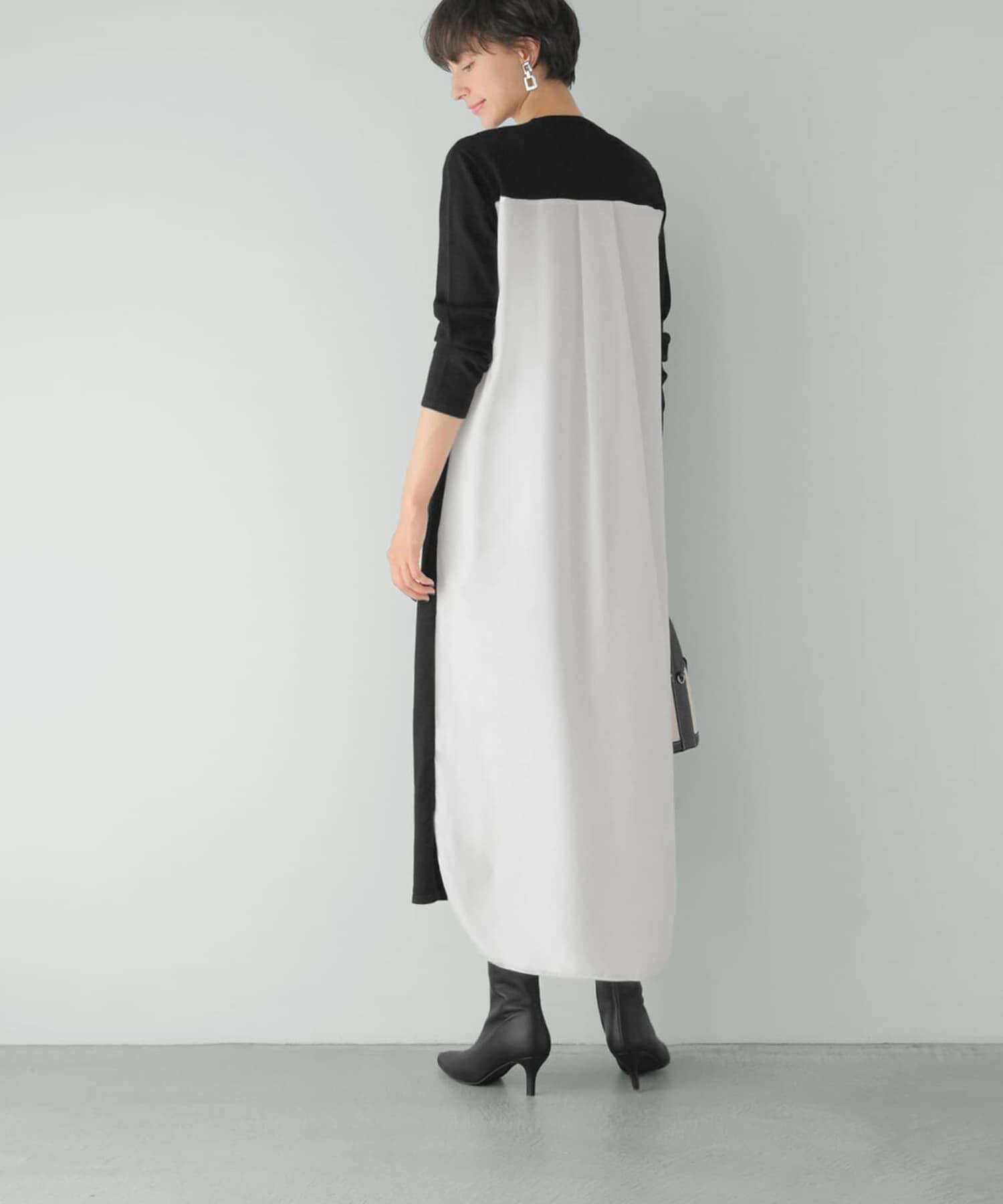 STYLE DELI「スムースハイゲージシャツ生地コンビワンピース」|ワンピース|