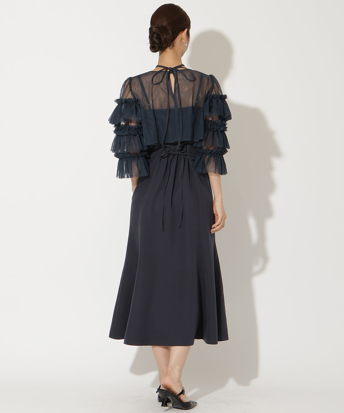アンドクチュール「ティアードスリーブレイヤードドレス」|ドレス|