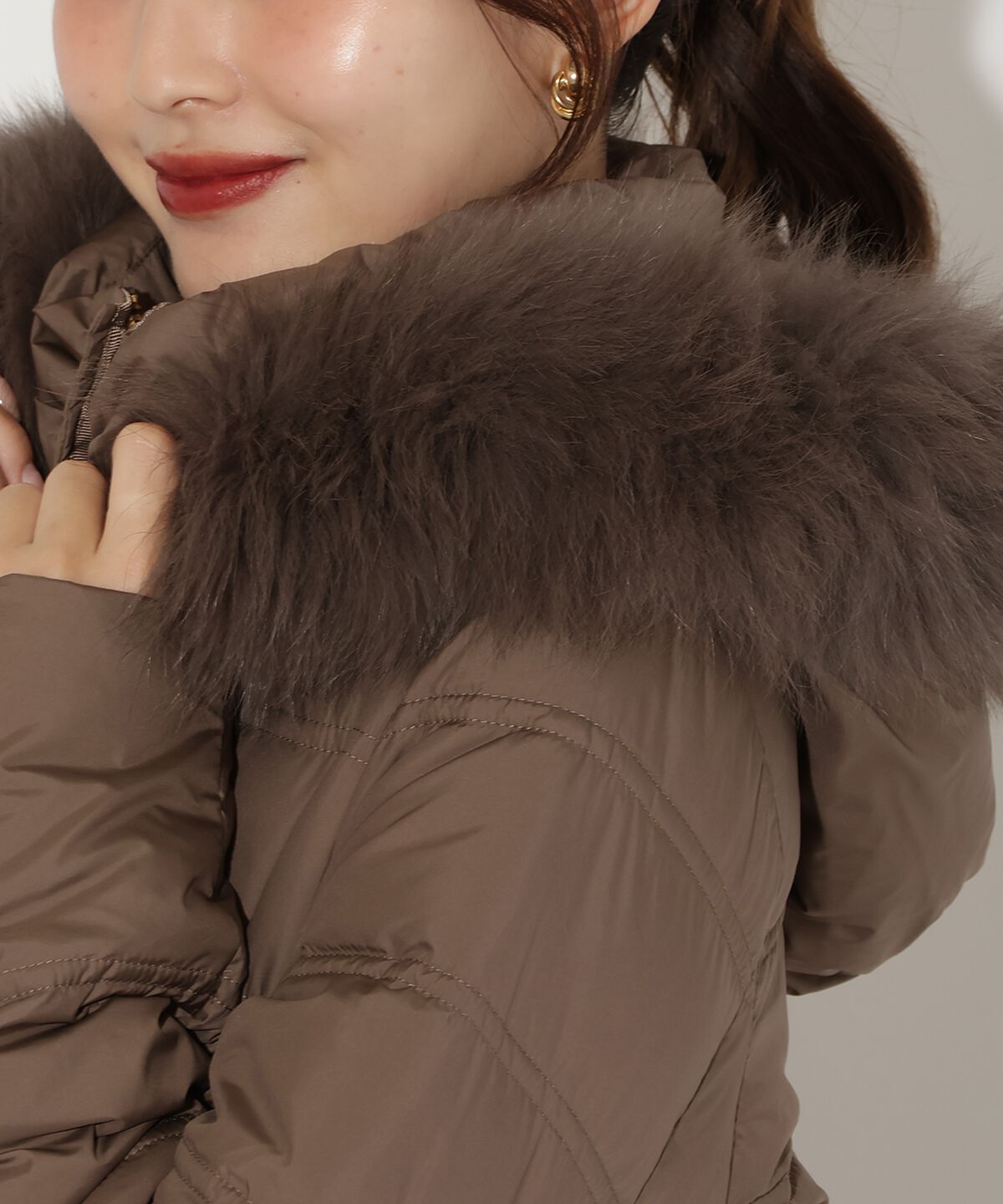 アンドクチュール「FOXファー付きスーパーロングダウン」|ダウン|
