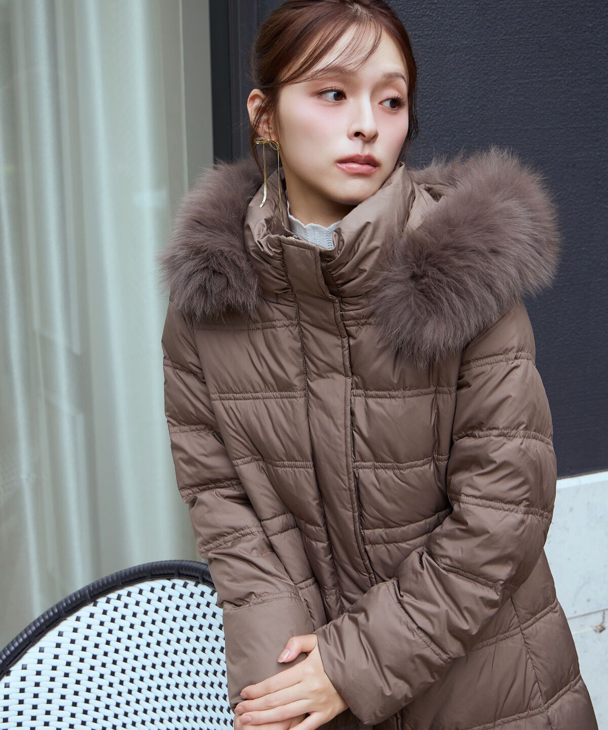 アンドクチュール「FOXファー付きスーパーロングダウン」|ダウン|