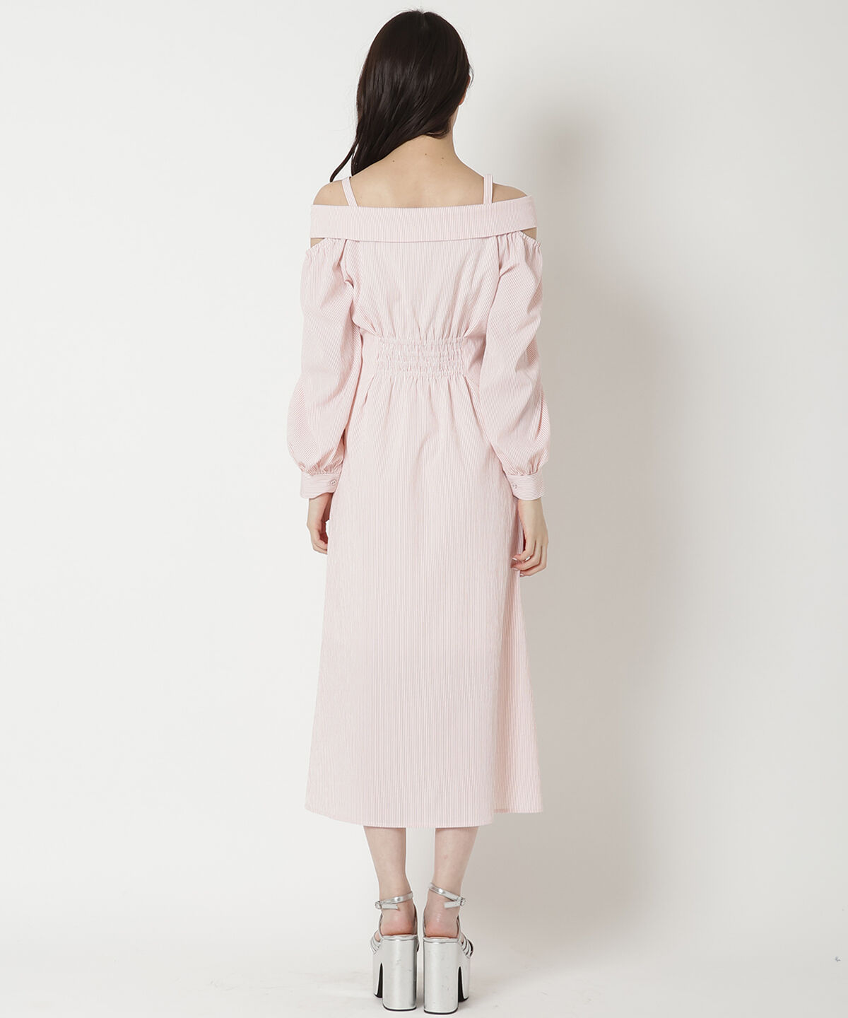 REDYAZEL「肩あきストライプシャツワンピース」|ワンピース|