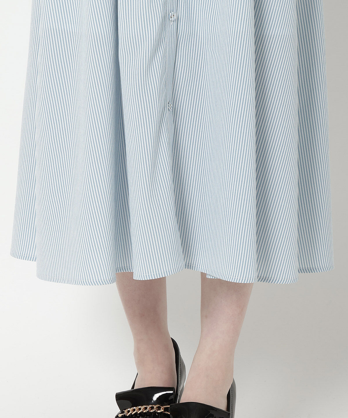 REDYAZEL「肩あきストライプシャツワンピース」|ワンピース|