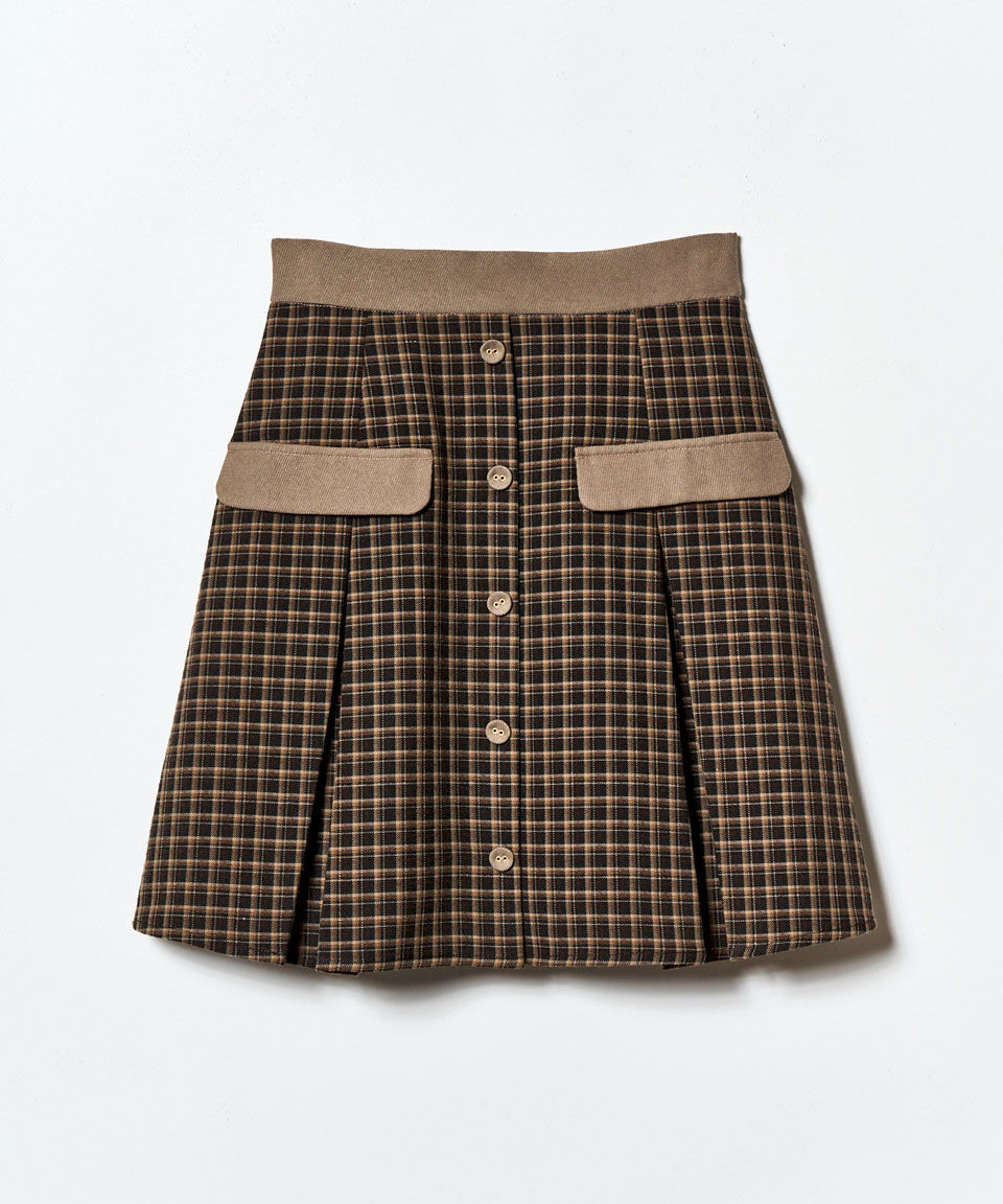 REDYAZEL「バイカラークラシックチェックブラウス&times;ミニスカートセットアップ」|ワンピース|