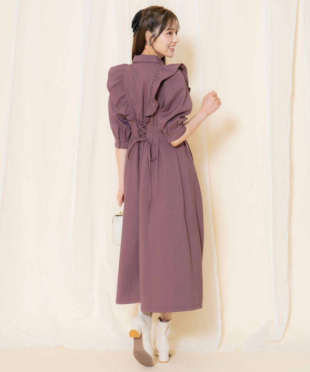 WILLSELECTION「タックウエストフリルシャツワンピース」|ワンピース|