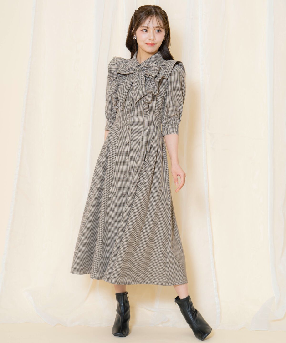 WILLSELECTION「タックウエストフリルシャツワンピース」|ワンピース|