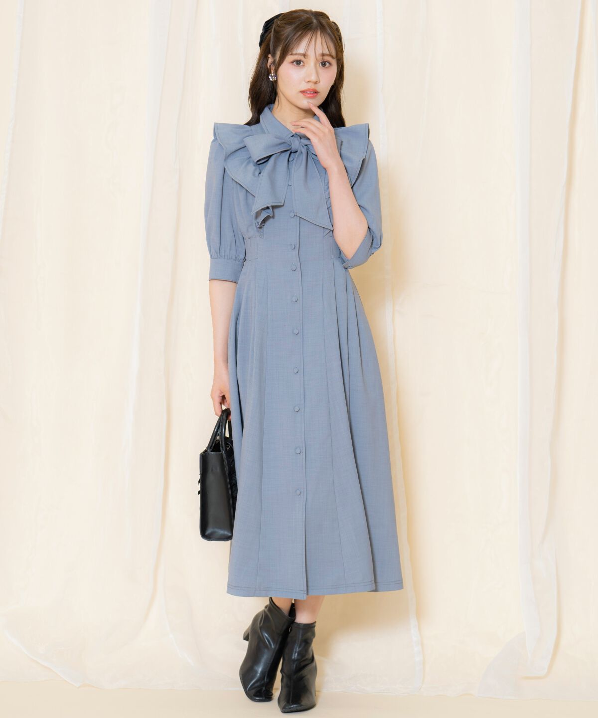 WILLSELECTION「タックウエストフリルシャツワンピース」|ワンピース|