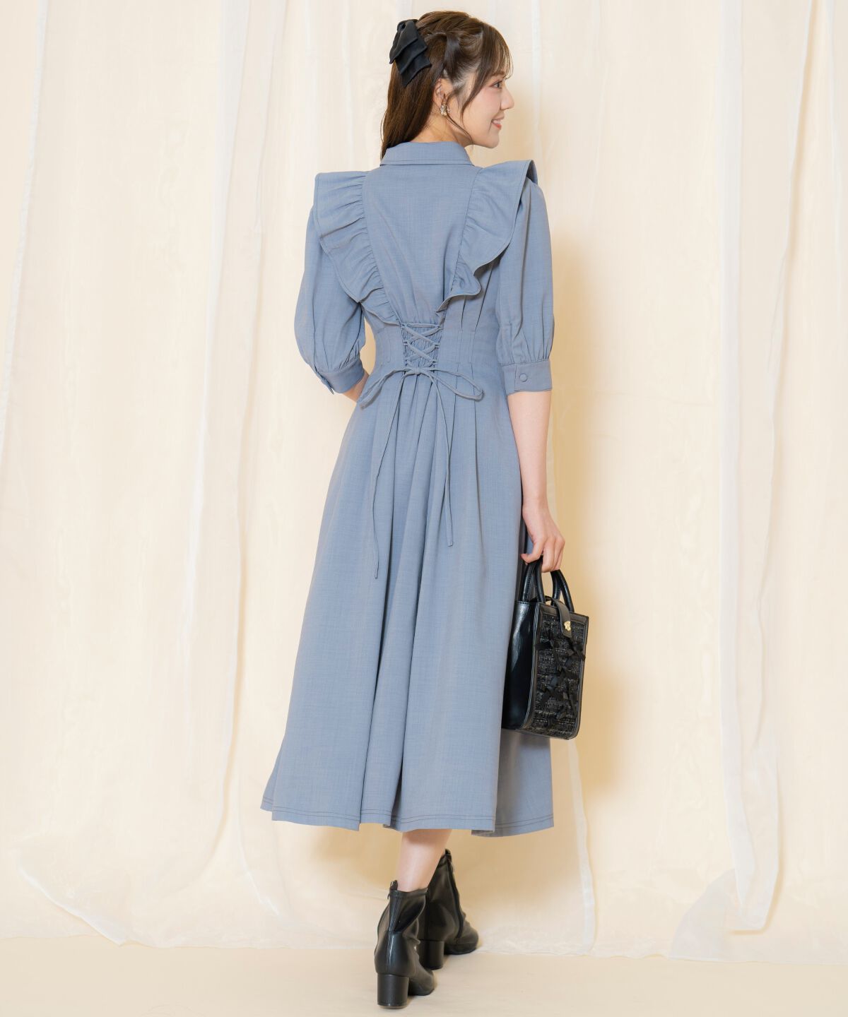 WILLSELECTION「タックウエストフリルシャツワンピース」|ワンピース|