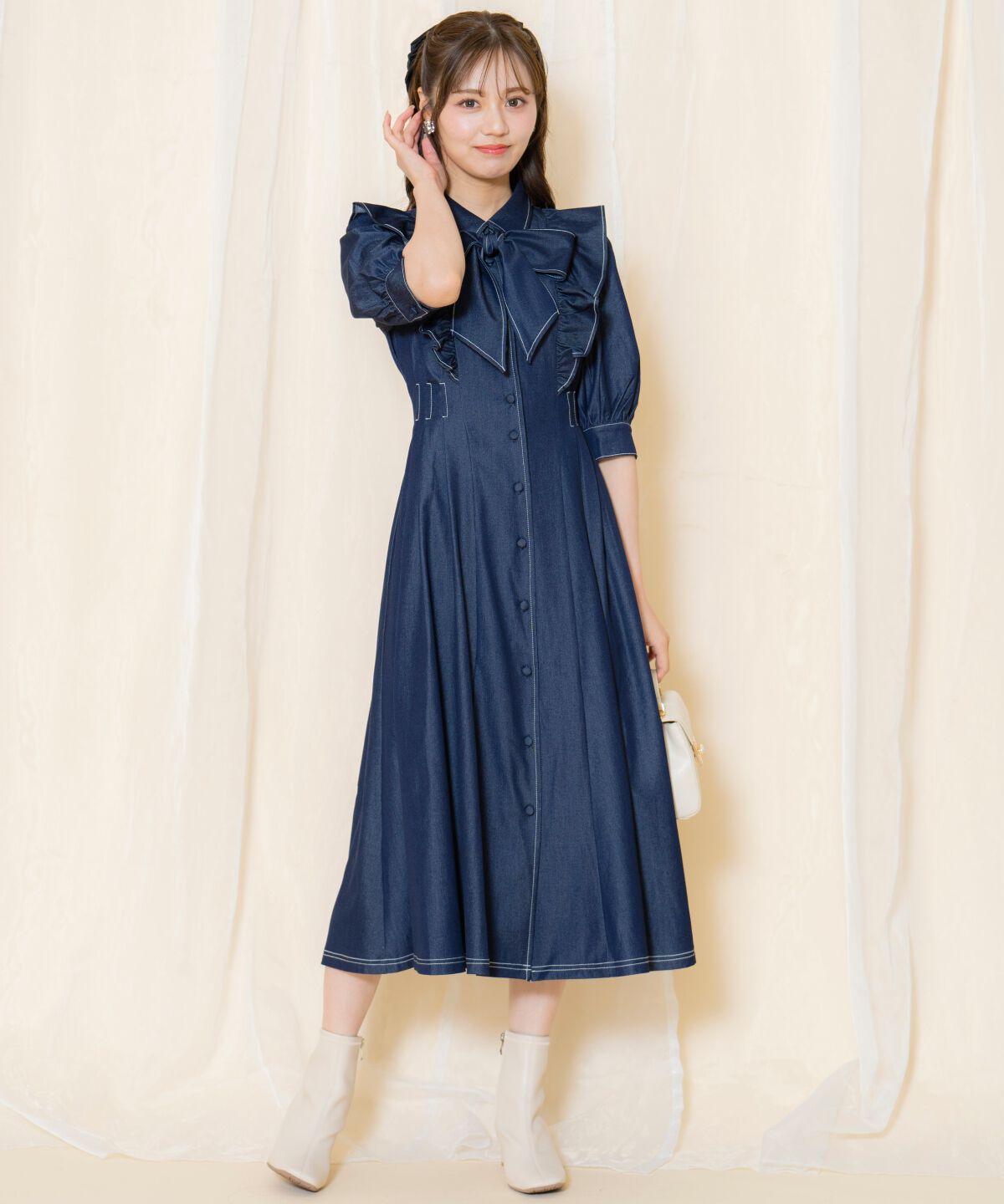 WILLSELECTION「タックウエストフリルシャツワンピース」|ワンピース|