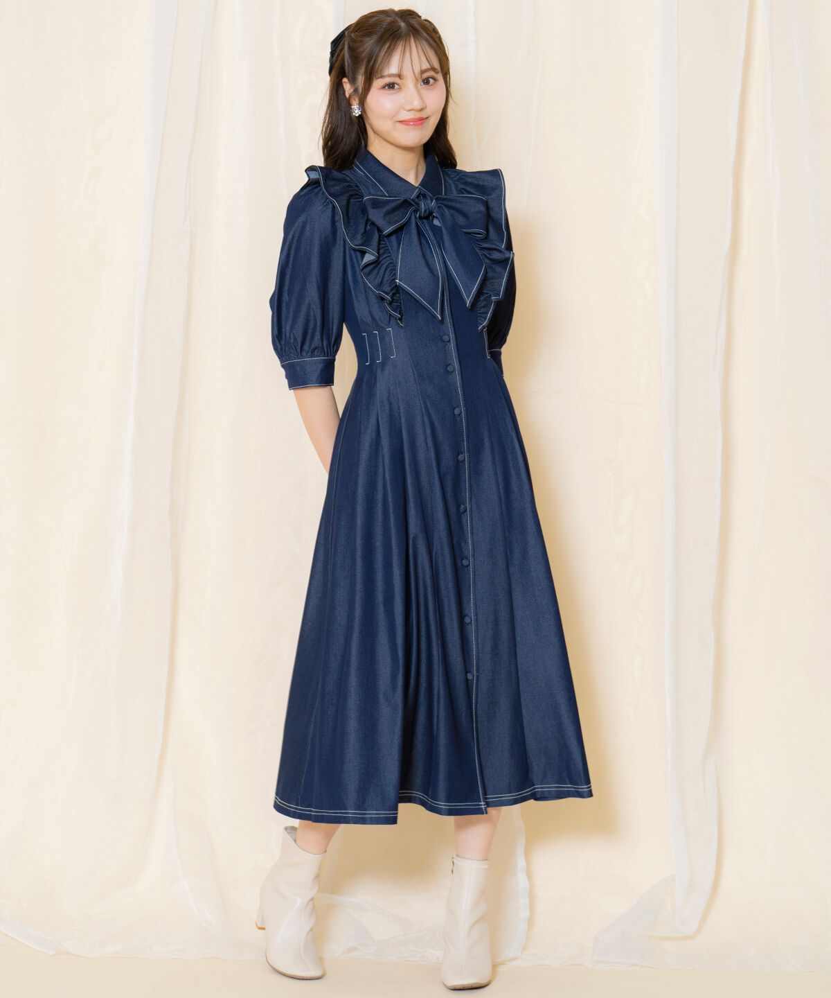 WILLSELECTION「タックウエストフリルシャツワンピース」|ワンピース|