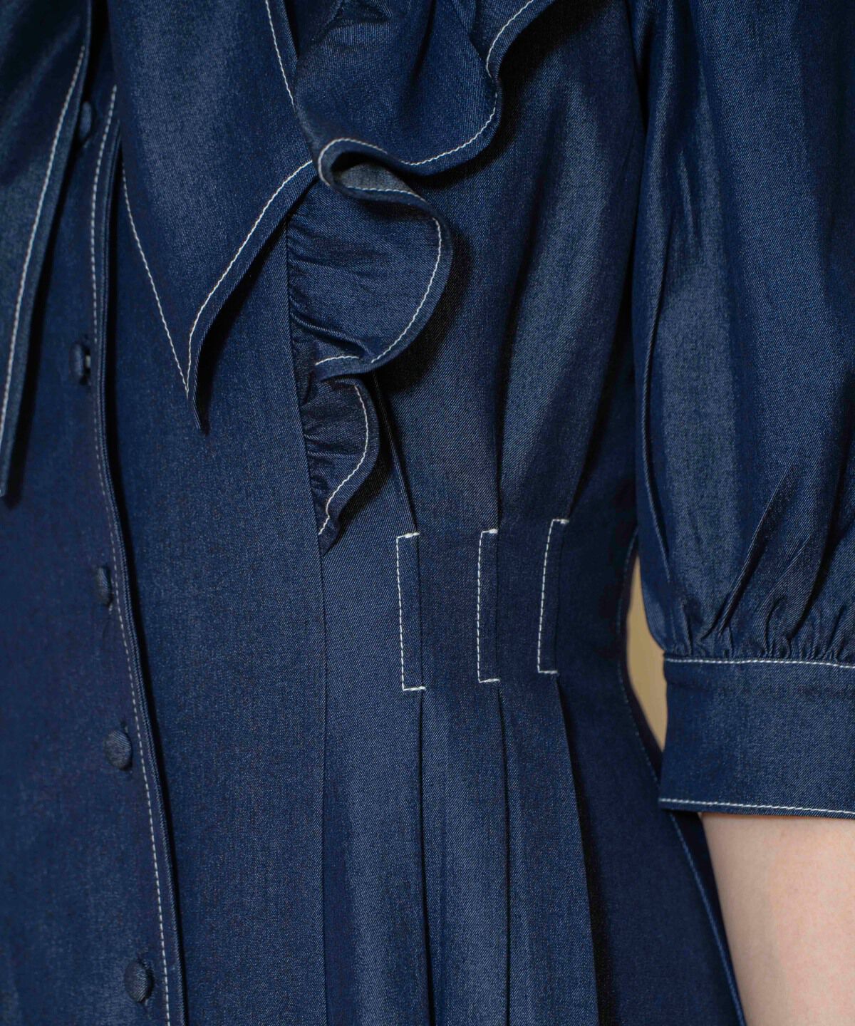 WILLSELECTION「タックウエストフリルシャツワンピース」|ワンピース|