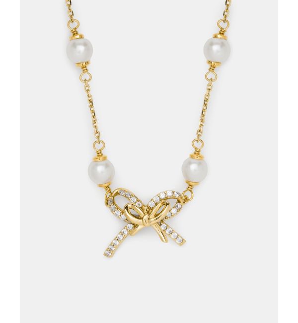 kate spade new york「ガーリー パーリー パール ボウ スキャッター ネックレス」|ネックレス|WHITE