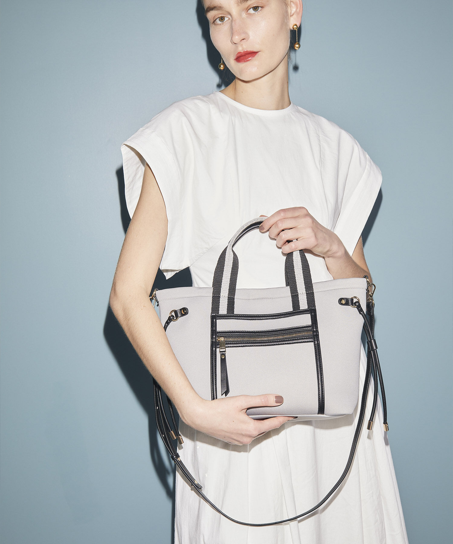 TOPKAPI TREASURE「【新色追加】【TREASURE TOPKAPI】ネオプレン フロントポケット 2way ショルダー付き ミニトートバッグ」|トートバッグ|