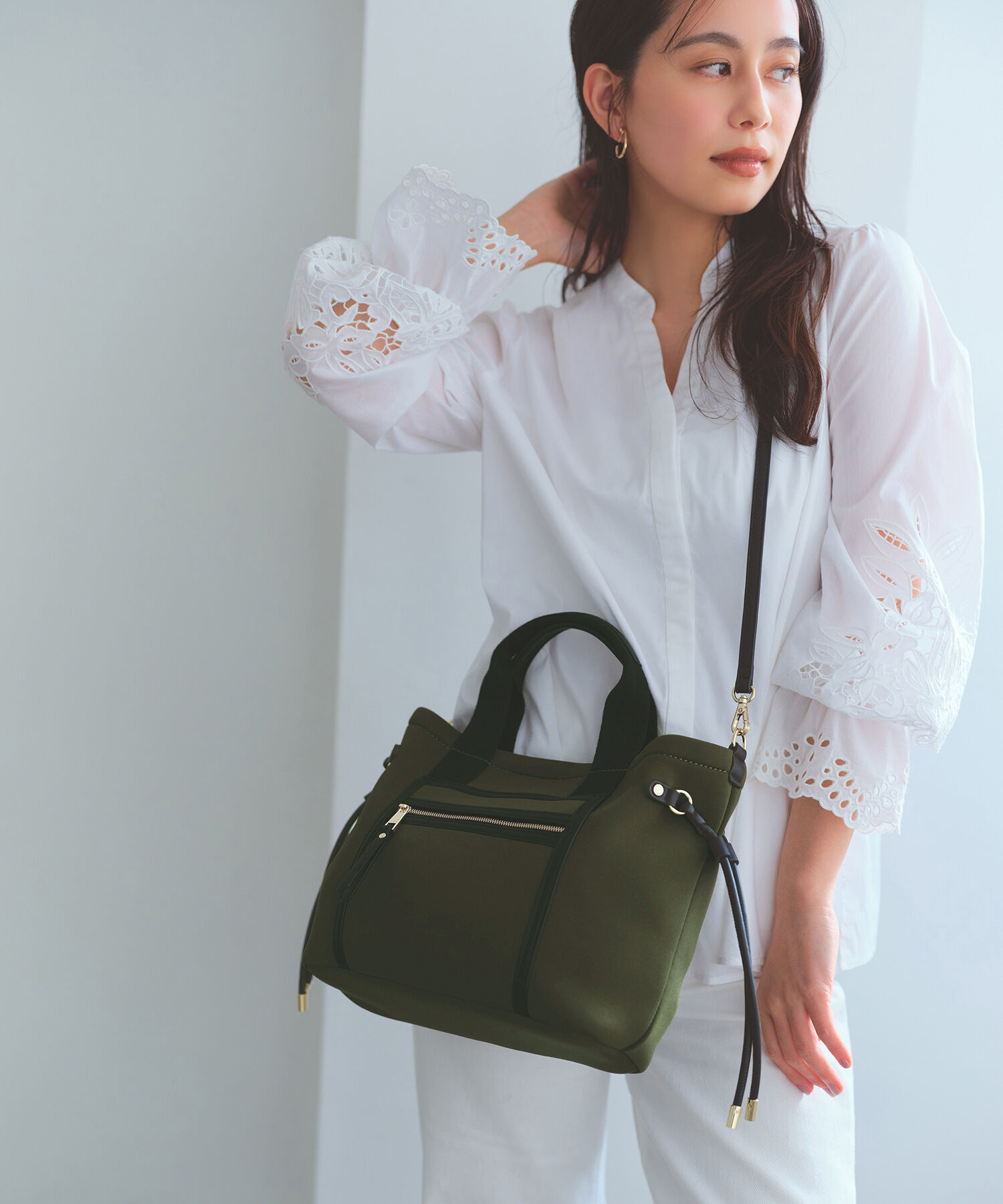 TOPKAPI TREASURE「【新色追加】【TREASURE TOPKAPI】ネオプレン フロントポケット 2way ショルダー付き ミニトートバッグ」|トートバッグ|