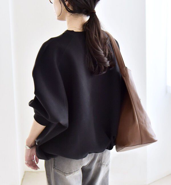 quaranciel「《一部追加予約》quaranciel:〈洗濯機可能〉ポンチ ドロスト ルーズ プルオーバー」|スウェット・ジャージ|ブラック