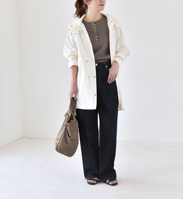 quaranciel「quaranciel:〈撥水加工/洗濯機可能〉ナイロン ドロスト フード ミディ ブルゾン」|その他|