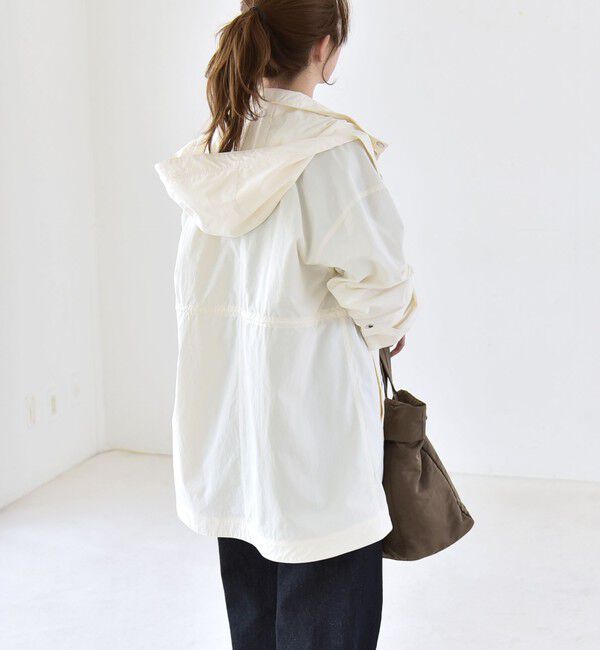 quaranciel「quaranciel:〈撥水加工/洗濯機可能〉ナイロン ドロスト フード ミディ ブルゾン」|その他|