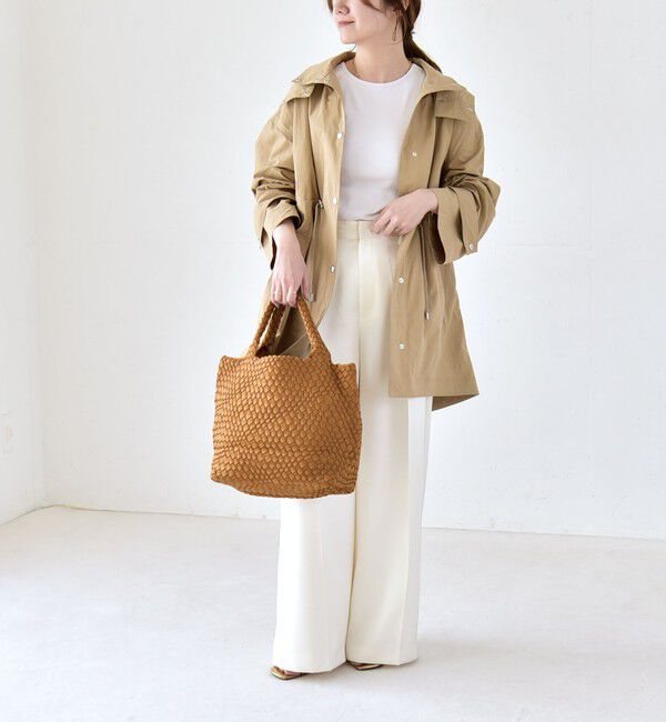 quaranciel「quaranciel:〈撥水加工/洗濯機可能〉ナイロン ドロスト フード ミディ ブルゾン」|その他|