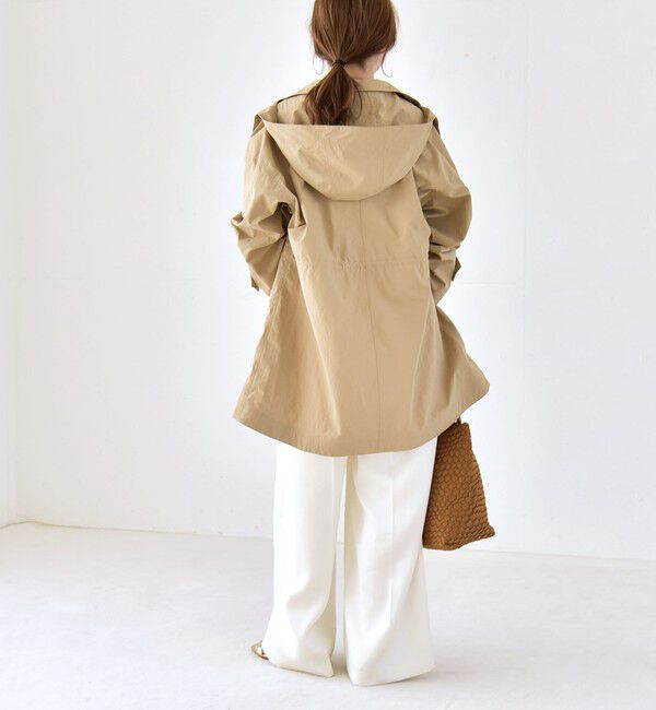 quaranciel「quaranciel:〈撥水加工/洗濯機可能〉ナイロン ドロスト フード ミディ ブルゾン」|その他|