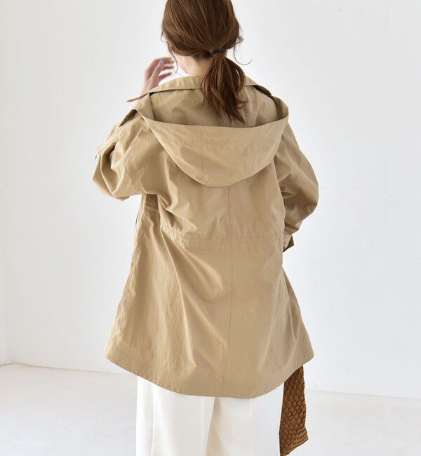 quaranciel「quaranciel:〈撥水加工/洗濯機可能〉ナイロン ドロスト フード ミディ ブルゾン」|その他|