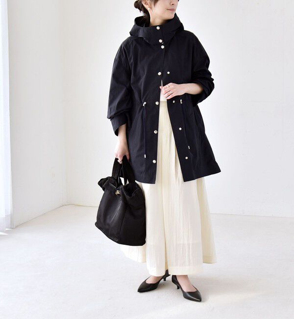 quaranciel「quaranciel:〈撥水加工/洗濯機可能〉ナイロン ドロスト フード ミディ ブルゾン」|その他|