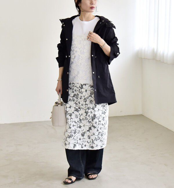 quaranciel「quaranciel:〈撥水加工/洗濯機可能〉ナイロン ドロスト フード ミディ ブルゾン」|その他|