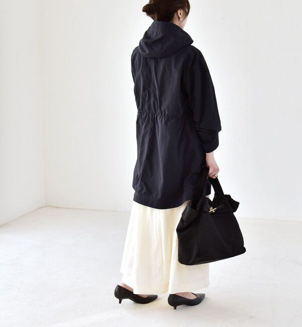 quaranciel「quaranciel:〈撥水加工/洗濯機可能〉ナイロン ドロスト フード ミディ ブルゾン」|その他|