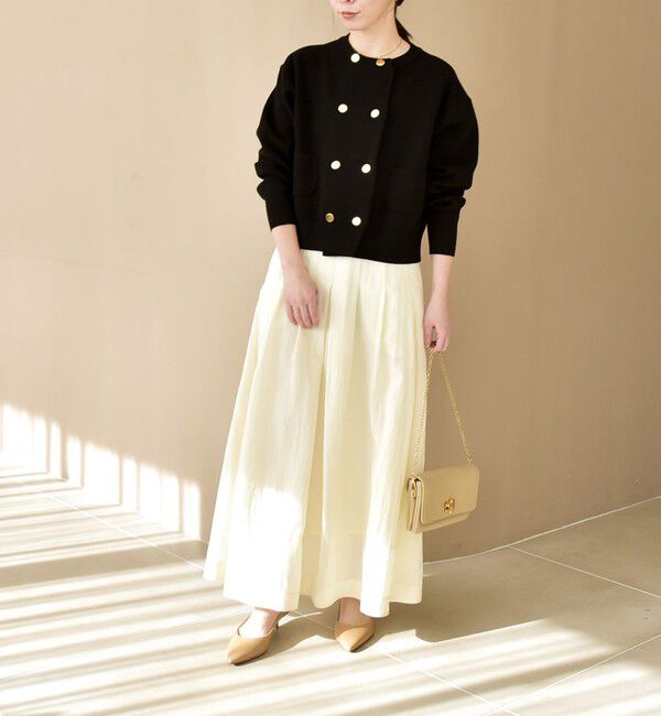 quaranciel「quaranciel:〈洗濯機可能〉ナイロン ステッチ タック フレア スカート」|スカート|