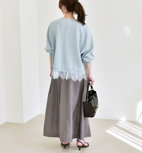 quaranciel「quaranciel:〈洗濯機可能〉ナイロン ステッチ タック フレア スカート」|スカート|