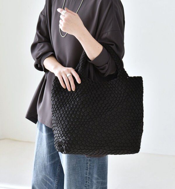 quaranciel「《予約》quaranciel: ポーチ付き メッシュ 編み込み トート バッグ」|トートバッグ|