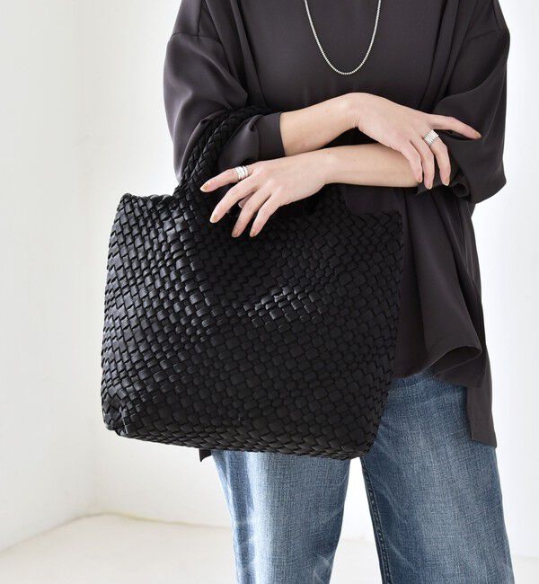 quaranciel「《予約》quaranciel: ポーチ付き メッシュ 編み込み トート バッグ」|トートバッグ|