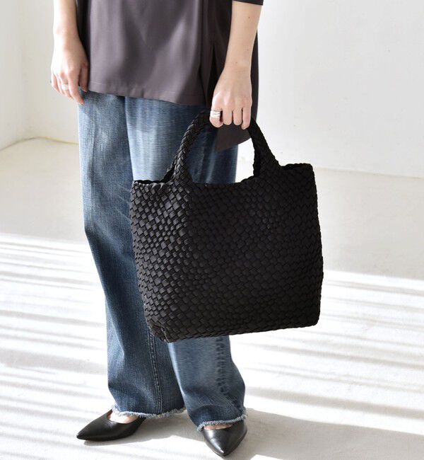 quaranciel「《予約》quaranciel: ポーチ付き メッシュ 編み込み トート バッグ」|トートバッグ|