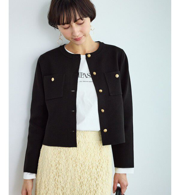 Rope&rsquo;Picnic「ミラノリブ金ボタンニットカーディガン」|カーディガン|