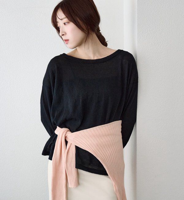  「シアーワイドニット」|ニット・セーター|ブラック