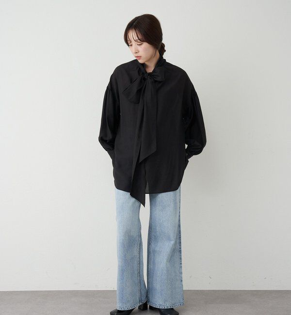  「【ainode】フレアパンツ」|デニム|