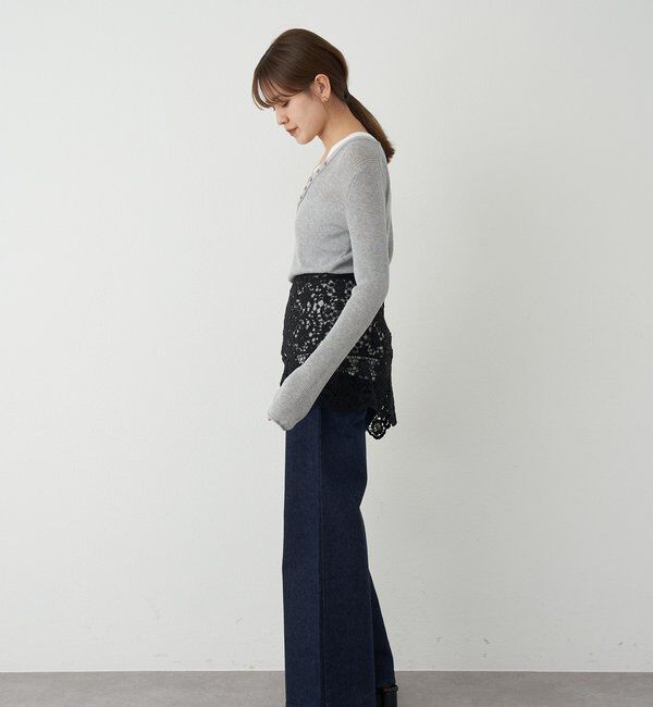  「【ainode】フレアパンツ」|デニム|