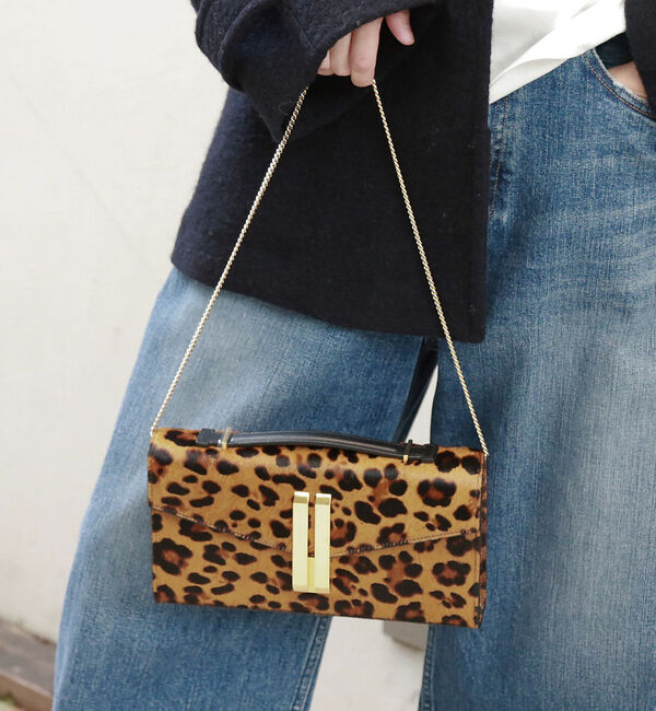 Rouge vif「【DEMELLIER/デメリエー】VANCOUVER CLUTCH LE レオパ」|ショルダー・メッセンジャー|