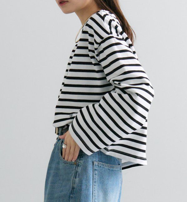  「ボーダーショートカットソー」|Tシャツ・カットソー|