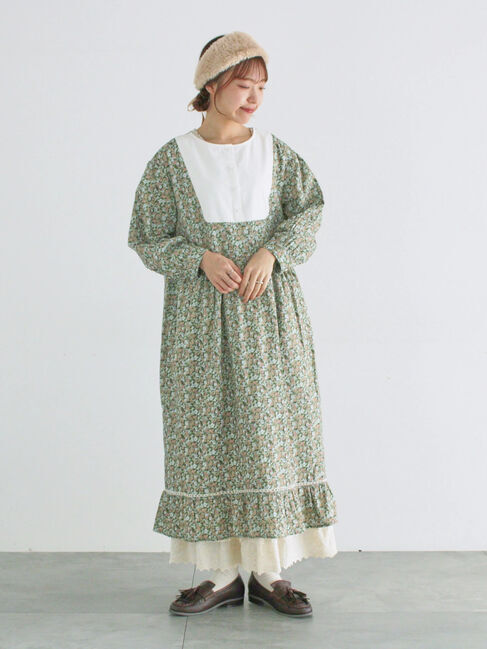 Samansa Mos2「【WEB限定】胸元配色花柄ワンピース」|ワンピース|