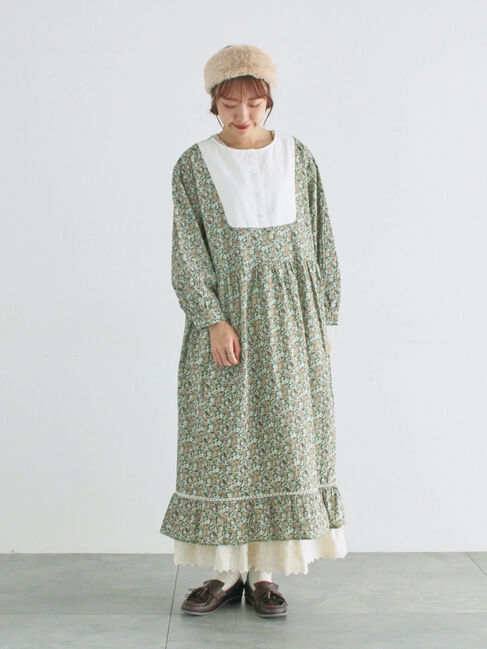 Samansa Mos2「【WEB限定】胸元配色花柄ワンピース」|ワンピース|