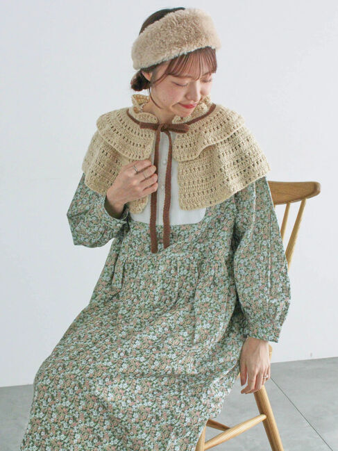 Samansa Mos2「【WEB限定】胸元配色花柄ワンピース」|ワンピース|