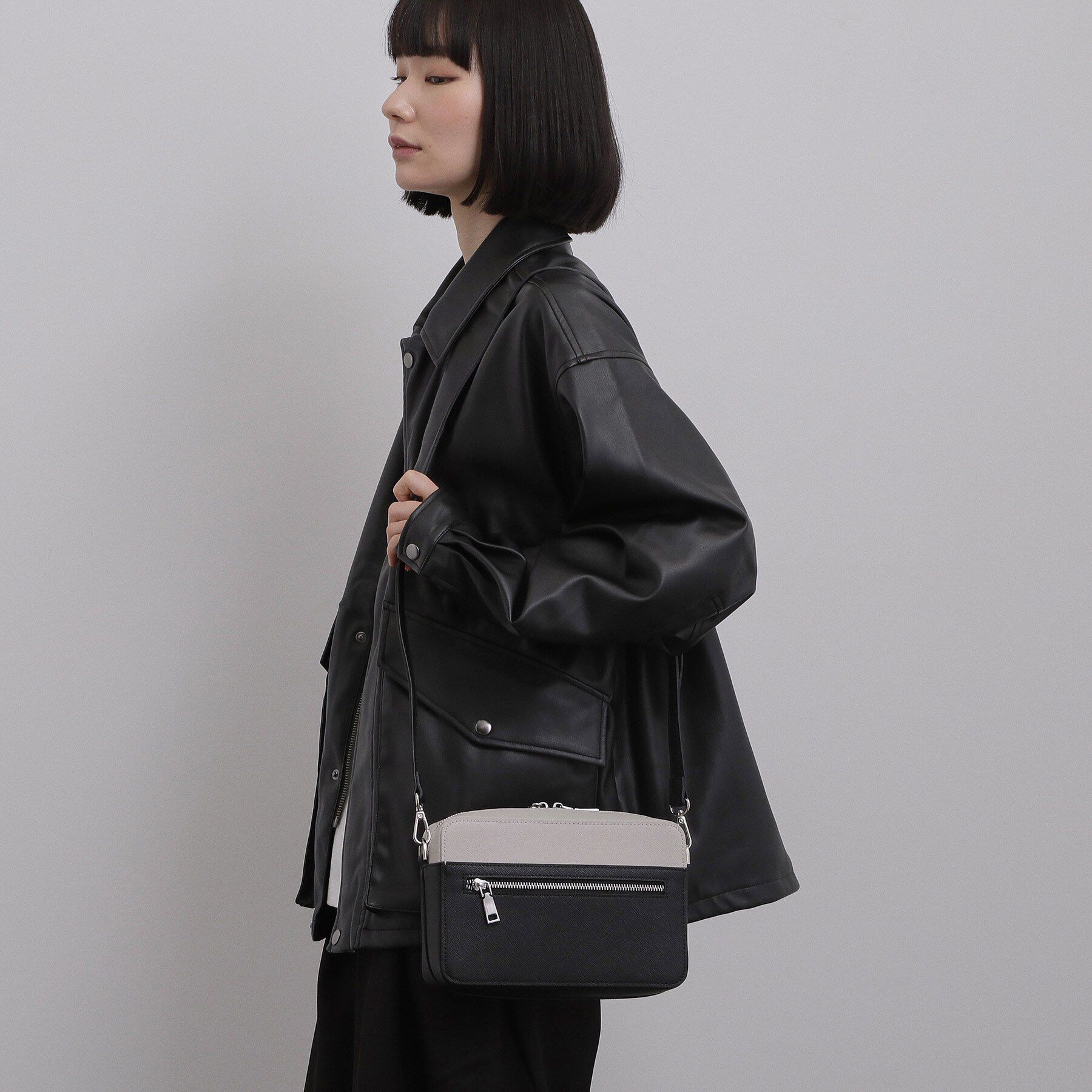 tk.TAKEO KIKUCHI「バイカラーワイドショルダーバッグ」|ショルダー・メッセンジャー|