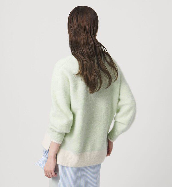 UNITED ARROWS「フォックスカシミヤ バイカラー Vネックニット」|ニット・セーター|