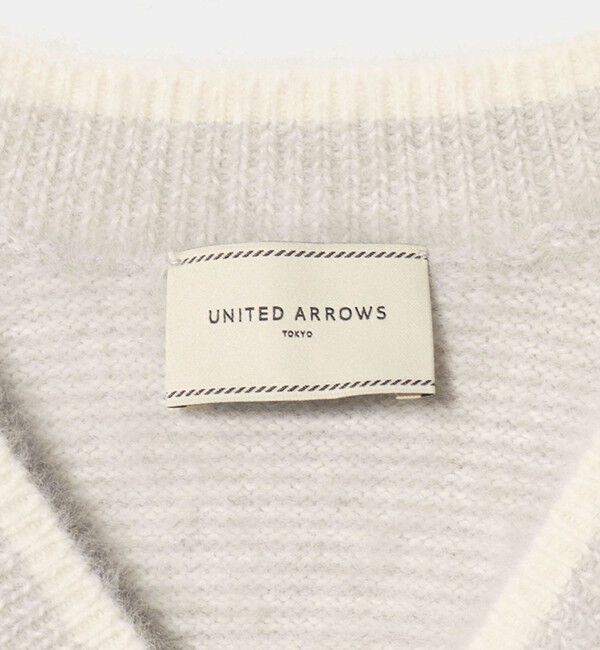 UNITED ARROWS「フォックスカシミヤ バイカラー Vネックニット」|ニット・セーター|
