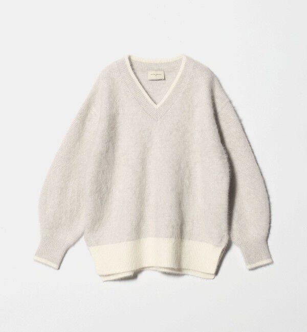 UNITED ARROWS「フォックスカシミヤ バイカラー Vネックニット」|ニット・セーター|