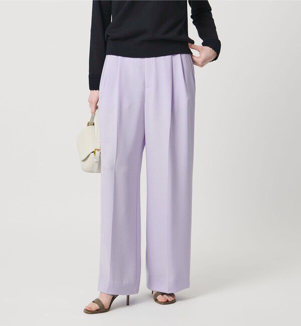 UNITED ARROWS「P 2タック ワイドパンツ ‐ウォッシャブル‐」|スラックス|LILAC