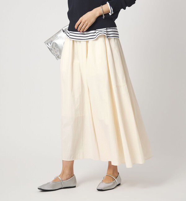 UNITED ARROWS green label relaxing「ギャザー フレア スカート オフホワイト」|フレア|