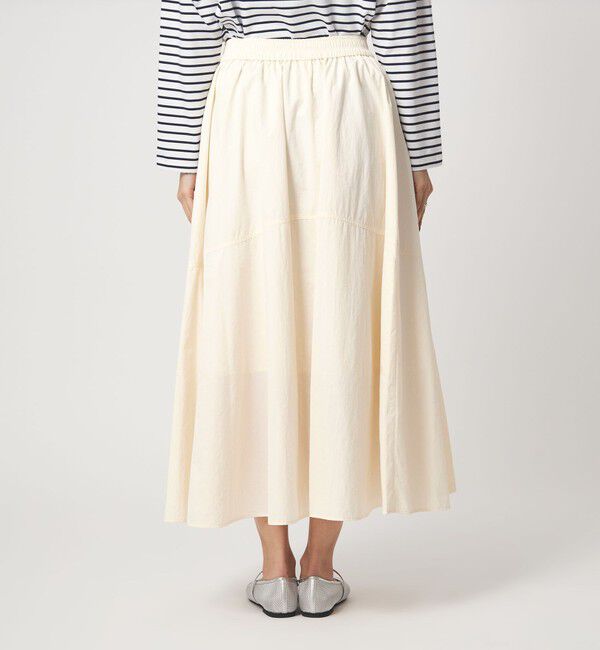 UNITED ARROWS green label relaxing「ギャザー フレア スカート オフホワイト」|フレア|