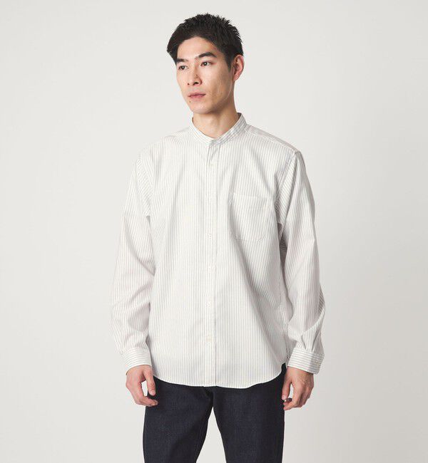 UNITED ARROWS green label relaxing「W/R オックスフォード バンドカラー 長袖 シャツ」|シャツ・ブラウス|MD.BROWN